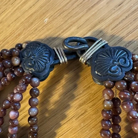 Stephen Dweck Tiger Eye Jasper Agate Amber Mixed Strand Necklace GUC - Picture 3 of 6